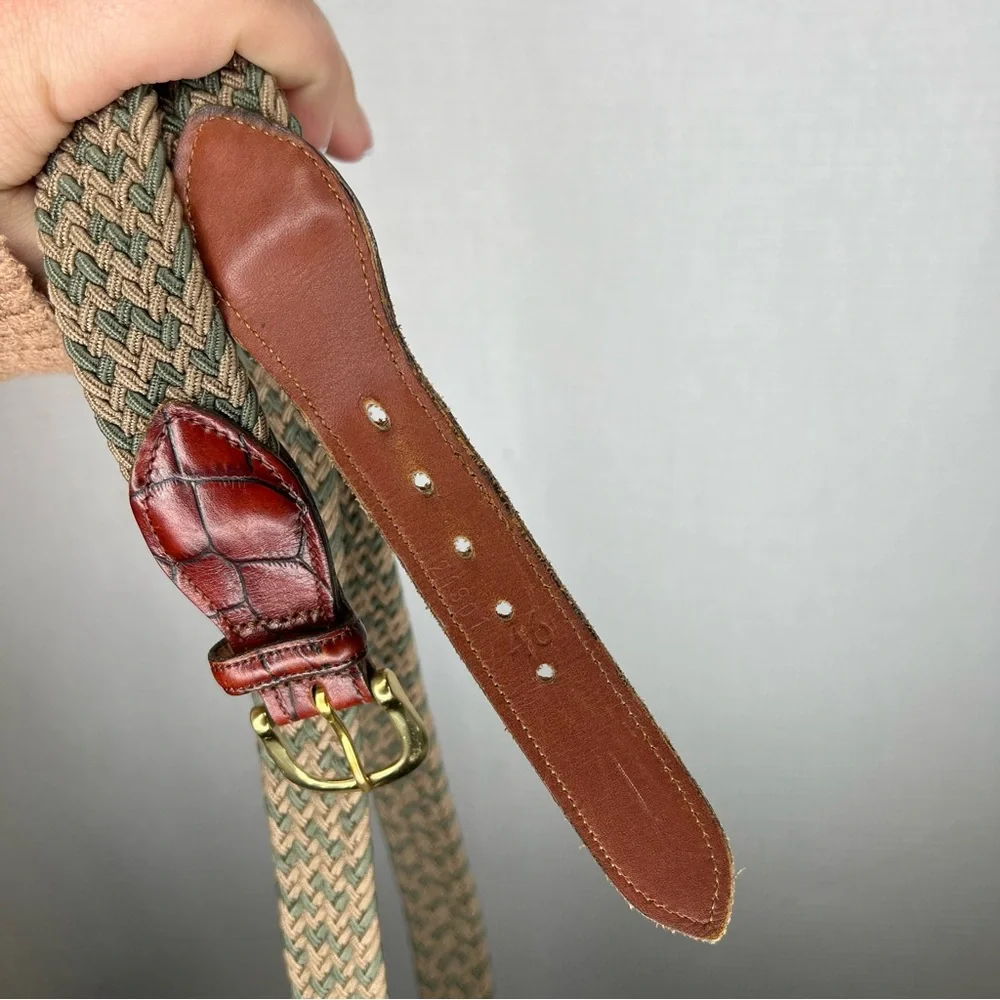 Crookhorn | Red and Tan Woven Leather Belt‎ Stretch 46